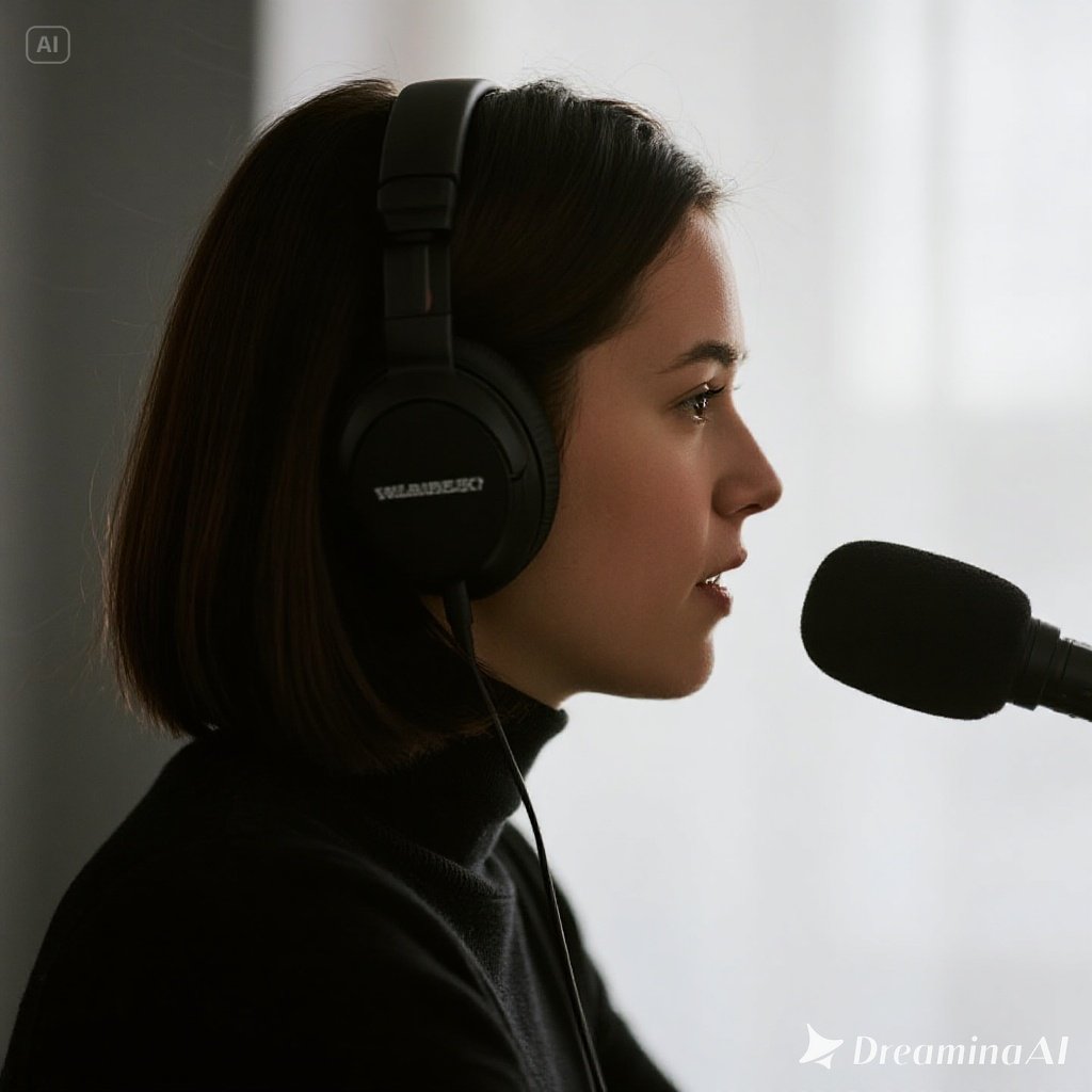Kolase mikrofon podcast, headphone, dan ikon personal branding digital.