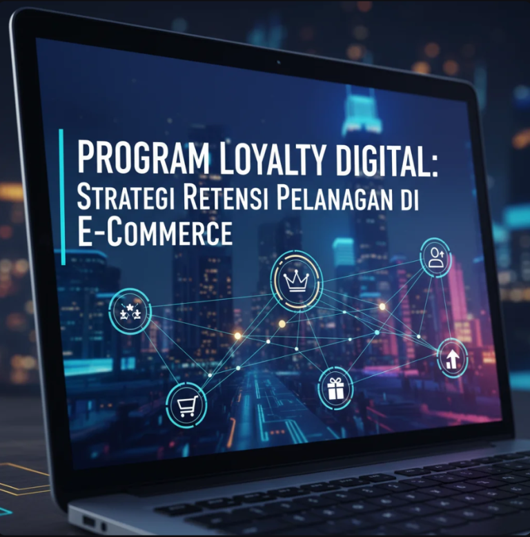 Dashboard program loyalty digital di e-commerce dengan poin pelanggan dan hadiah eksklusif.