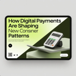 Ilustrasi pembayaran digital menggunakan smartphone dan kartu digital