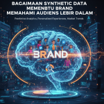 Ilustrasi synthetic data dengan visual AI yang memetakan perilaku audiens digital.
