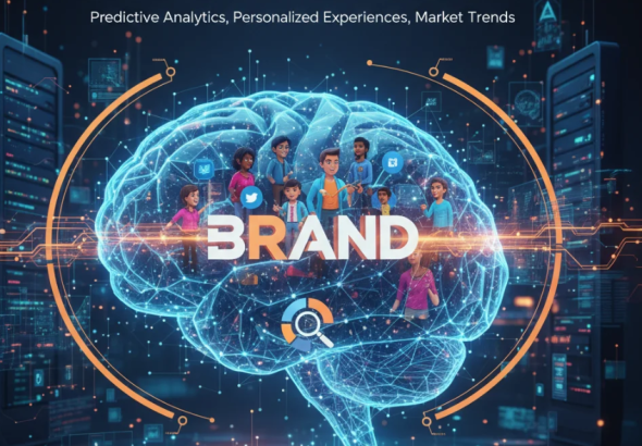 Ilustrasi synthetic data dengan visual AI yang memetakan perilaku audiens digital.