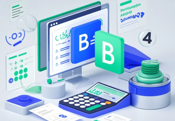 Ilustrasi dashboard iklan dengan variasi kreatif, grafik performa, dan elemen hook iklan.