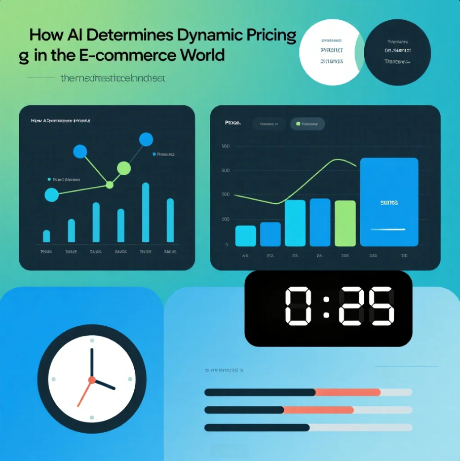 Ilustrasi algoritma AI menentukan harga produk secara dinamis dalam e-commerce