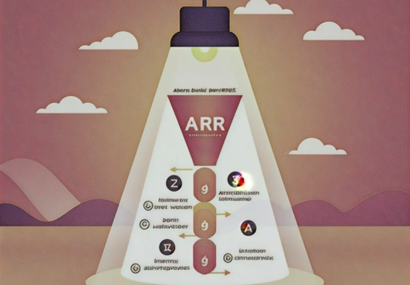 Diagram funnel AARRR di papan dengan catatan metrik sederhana untuk bisnis UMKM