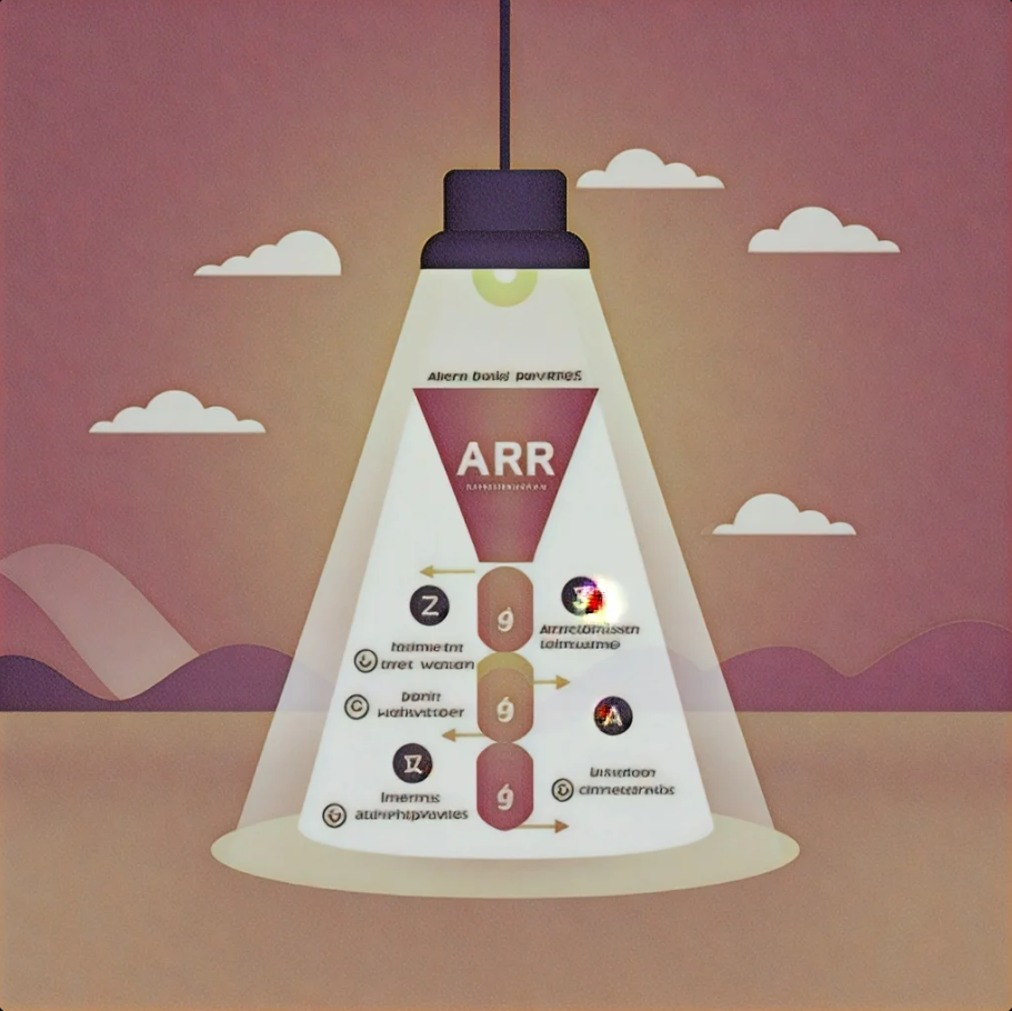 Diagram funnel AARRR di papan dengan catatan metrik sederhana untuk bisnis UMKM