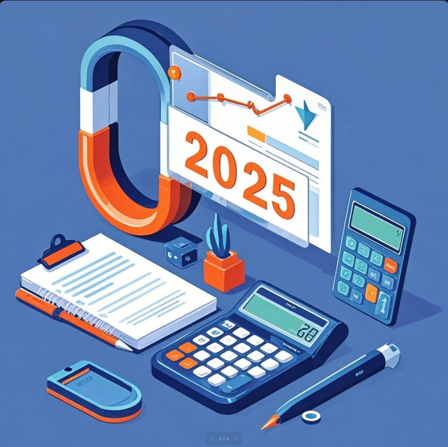 Ilustrasi halaman unduhan lead magnet berisi template, kalkulator, dan toolkit dengan tombol subscribe